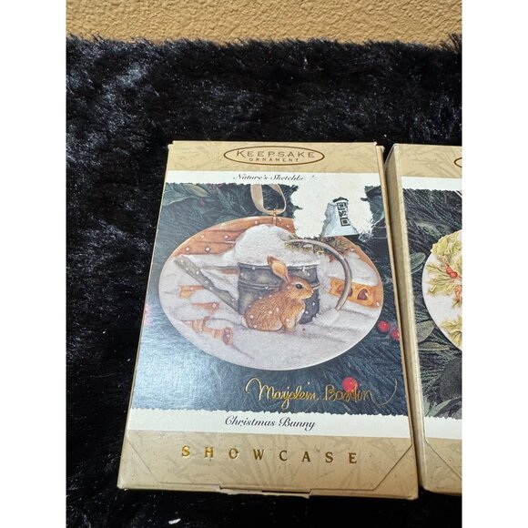 Keepsake Christmas Ornament Set By Marjolein Bastin Christmas Bunny/Holly Basket - Picture 2 of 10